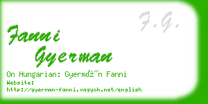 fanni gyerman business card